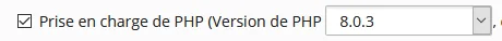 Výběr verze PHP 8.0 v Plesk Obsidian